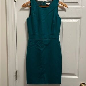 J. Crew Factory Green Sleeveless Sheath Dress